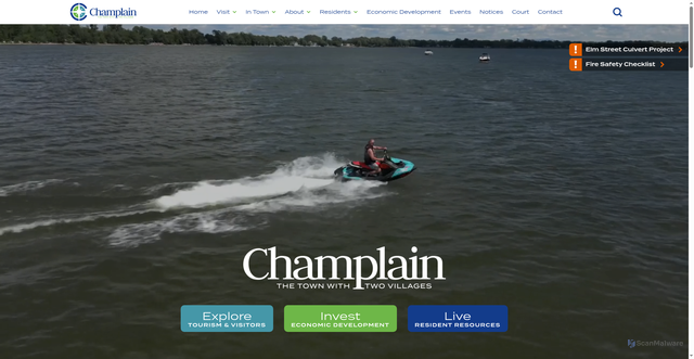 Security scan screenshot of https://www.townofchamplain.gov/