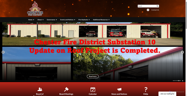 Security scan screenshot of https://www.chesterfiredistrictsc.gov/