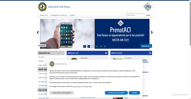 Security scan screenshot of https://arezzo.aci.it/