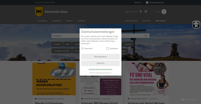 Security scan screenshot of https://www.gsies.eu/de