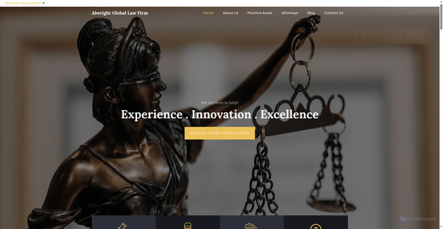Security scan screenshot of https://alwrightgloballawfirm.com/index.html