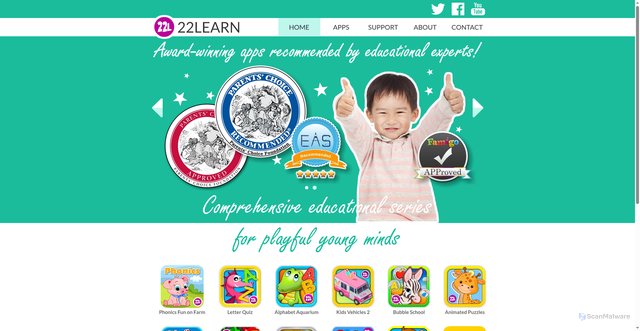 Security scan screenshot of https://22learn.com