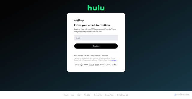 Security scan screenshot of https://auth.hulu.com/web/login