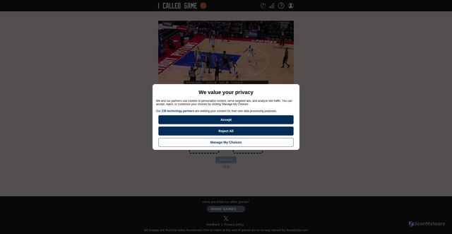 Security scan screenshot of https://icalledgame.hoopgrids.com/