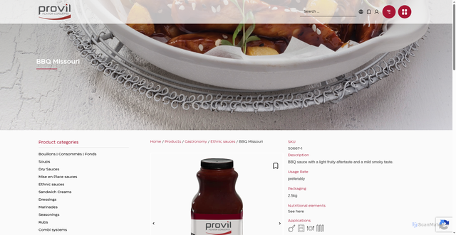 Security scan screenshot of https://provilgr.com/shop/gastronomy/ethnic-sauces-gastronomy/bbq-missouri-2/