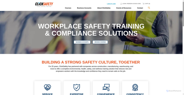 Security scan screenshot of https://www.clicksafety.com/