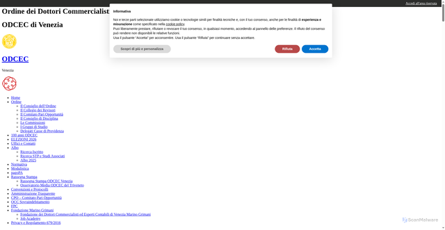 Security scan screenshot of https://odcecvenezia.it/