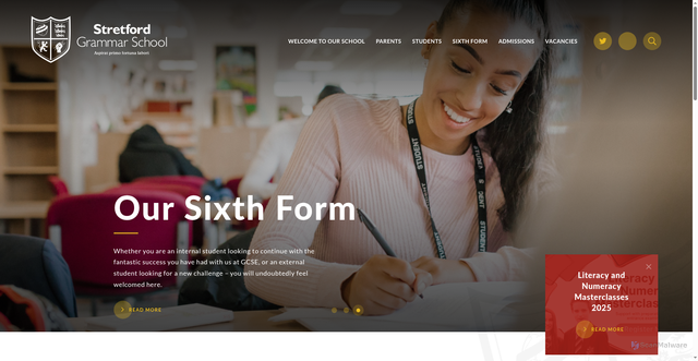 Security scan screenshot of https://www.stretfordgrammar.com/