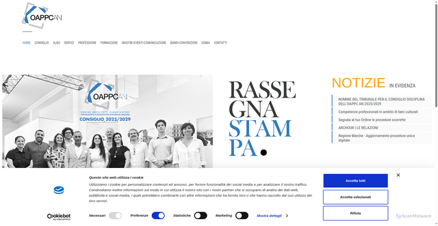 Security scan screenshot of https://www.architettiancona.org/