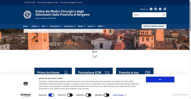 Security scan screenshot of https://www.omceo.bg.it