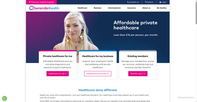 Security scan screenshot of https://benenden.co.uk