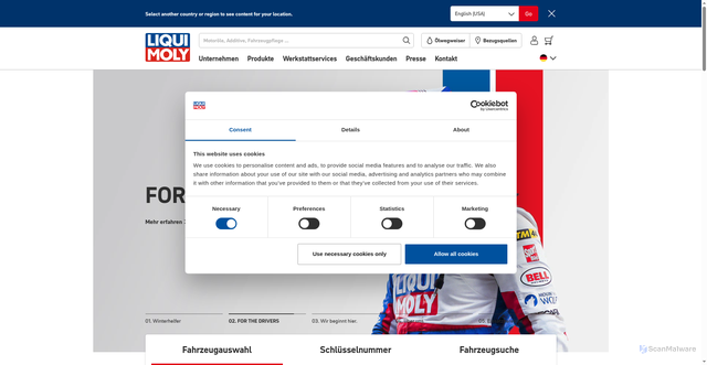 Security scan screenshot of https://liqui-moly.com