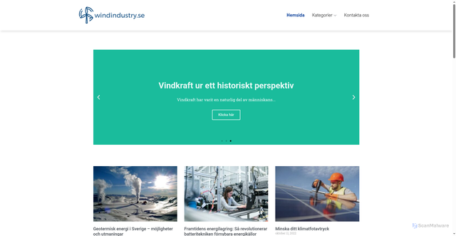 Security scan screenshot of https://windindustry.se