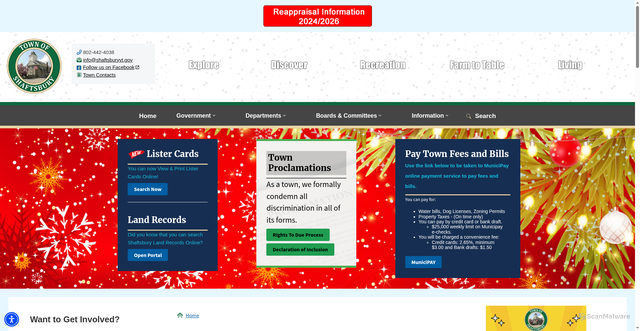 Security scan screenshot of https://shaftsburyvt.gov/