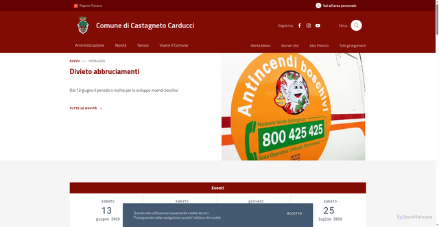 Security scan screenshot of https://www.comune.castagneto-carducci.li.it