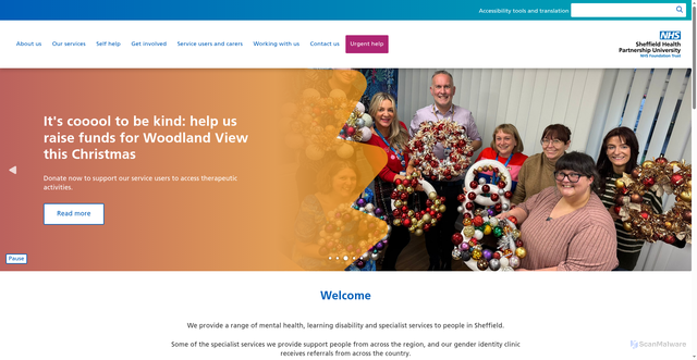 Security scan screenshot of https://www.sheffieldpartnership.nhs.uk/