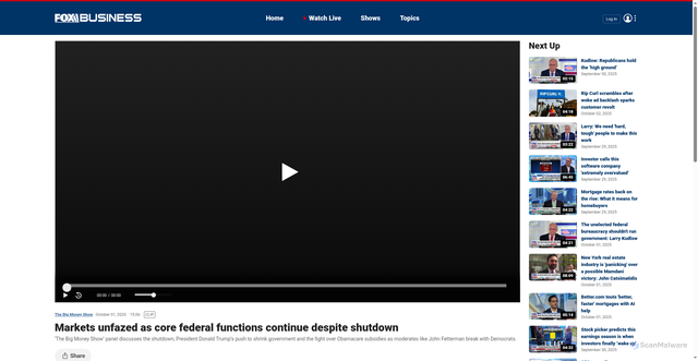 Security scan screenshot of https://www.foxbusiness.com/video/6380581912112