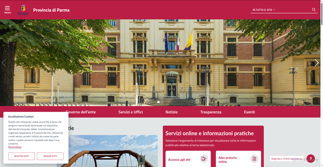 Security scan screenshot of https://www.provincia.parma.it