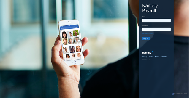 Security scan screenshot of https://namelypayroll.com