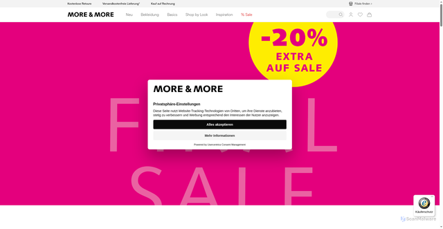 Security scan screenshot of https://www.more-and-more.de