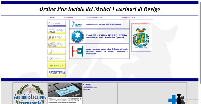 Security scan screenshot of https://www.ordineveterinarirovigo.it/x1/