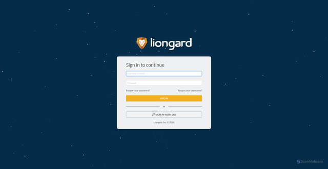 Security scan screenshot of https://eu1.app.liongard.com