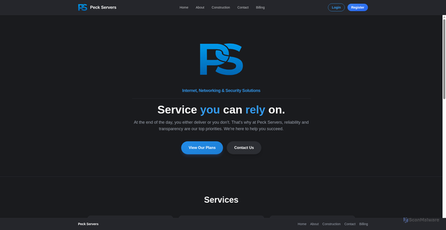 Security scan screenshot of https://peckservers.com