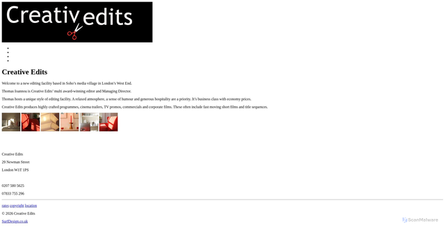 Security scan screenshot of https://creativeedits.co.uk