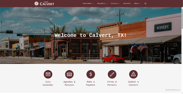 Security scan screenshot of https://calverttx.gov/