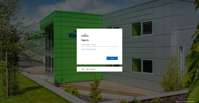 Security scan screenshot of https://kingspangroup-my.sharepoint.com