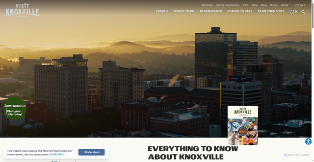 Security scan screenshot of https://visitknoxville.com