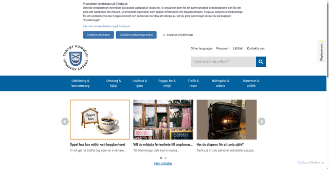 Security scan screenshot of https://www.torsby.se/