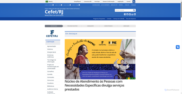 Security scan screenshot of https://www.cefet-rj.br/