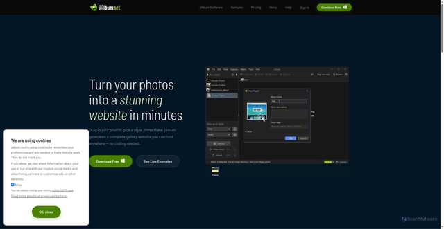Security scan screenshot of https://jalbum.net