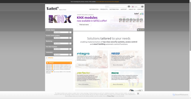 Security scan screenshot of https://satel.eu
