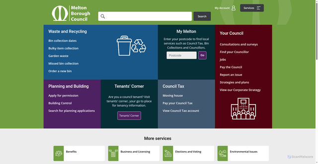 Security scan screenshot of https://www.melton.gov.uk/