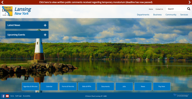 Security scan screenshot of https://www.lansingtownny.gov/