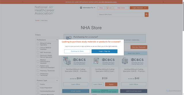 Security scan screenshot of https://store.nhanow.com/shop.html?page=1