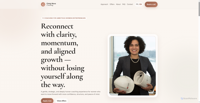 Security scan screenshot of https://cindynova.com/en/