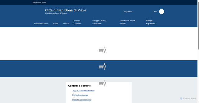 Security scan screenshot of https://www.comune.sandonadipiave.ve.it/home/dettaglio/news/cambio-dominio-sito-istituzionale
