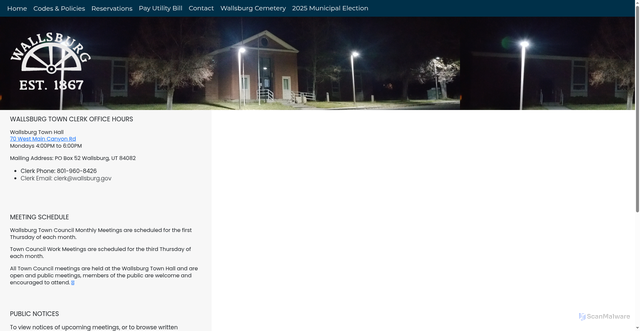 Security scan screenshot of https://wallsburg.gov/