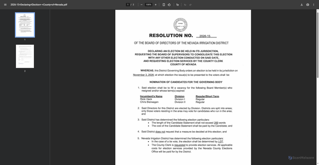 Security scan screenshot of https://www.nidwater.com/files/0cc0ef4dd/2026-15+Declaring+Election+-+County+of+Nevada.pdf