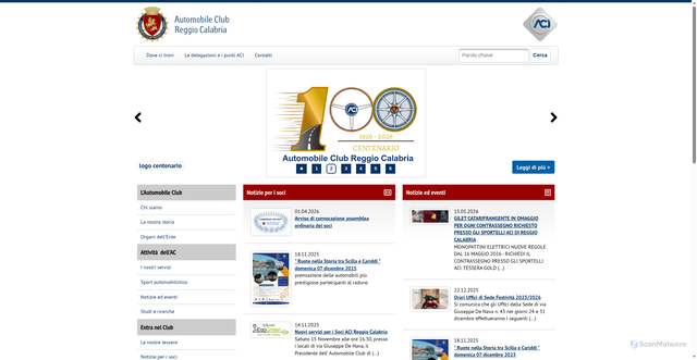 Security scan screenshot of https://www.reggiocalabria.aci.it