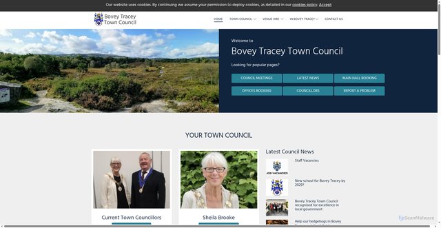 Security scan screenshot of https://www.boveytracey.gov.uk/