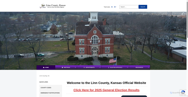 Security scan screenshot of https://www.linncountyks.com/