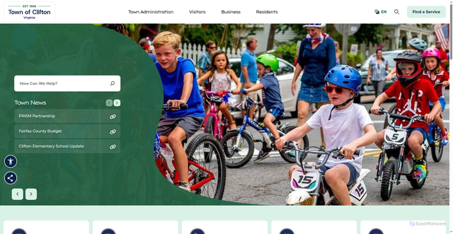 Security scan screenshot of https://cliftonva.gov/