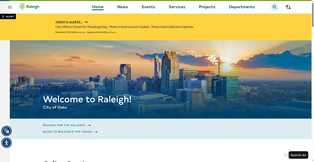 Security scan screenshot of https://raleighnc.gov/