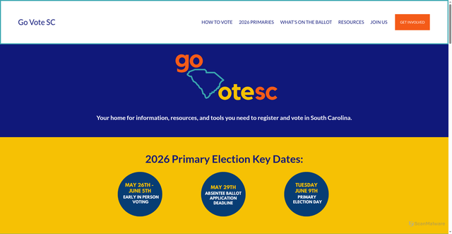 Security scan screenshot of https://govotesc.org/