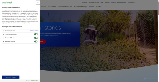Security scan screenshot of https://angloamerican.com
