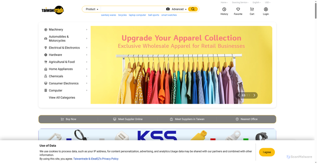 Security scan screenshot of https://header-service.taiwantrade.com/